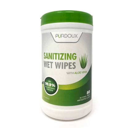 PÜRDOUX™ Sanitizing Wipes With Aloe Vera