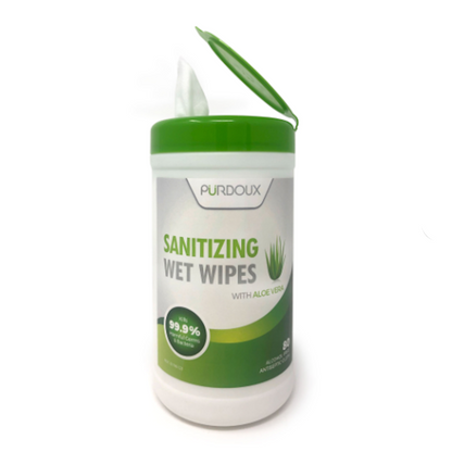 PÜRDOUX™ Sanitizing Wipes With Aloe Vera